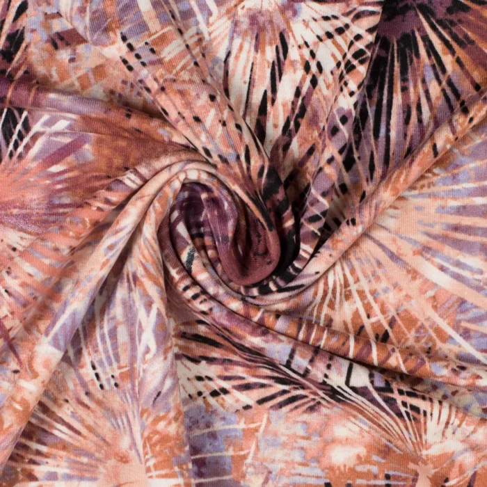 Viskoostrikotaaz: taimed-palmid, terrakota+lilla - Image 3