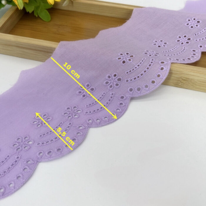 Puuvillane broderii-äärepits:laius-10cm/ helelilla