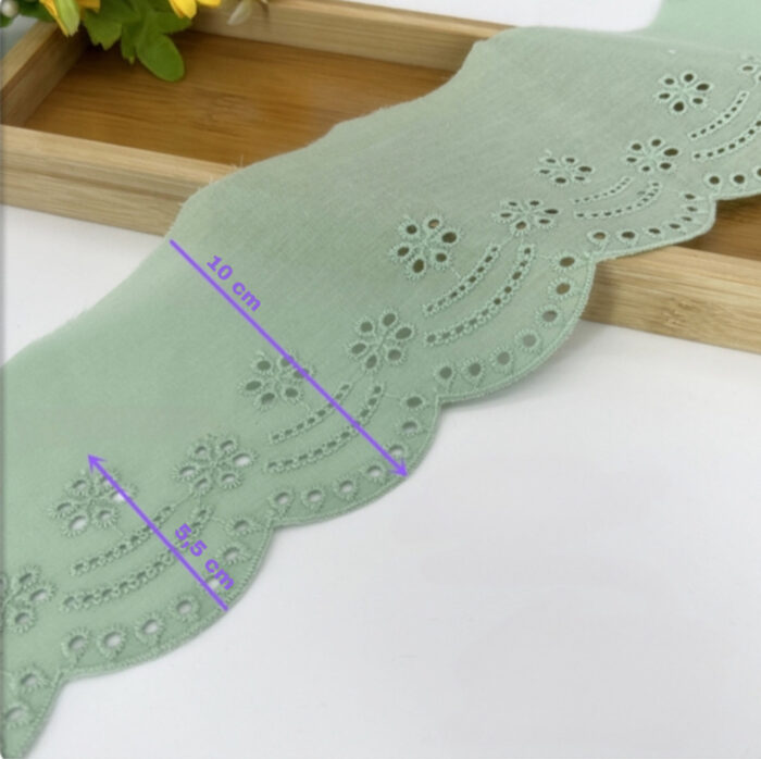 Puuvillane broderii-äärepits:laius-10cm/ heleroheline