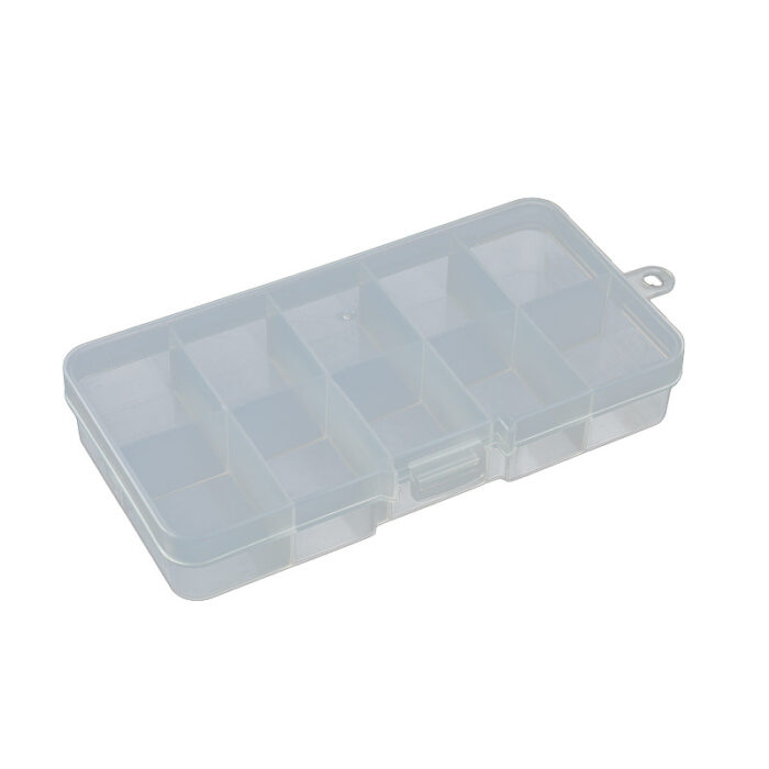 Läbipaistev plastikust käsitöökarp: 12,5x6,5x2 (10 sahtlit)