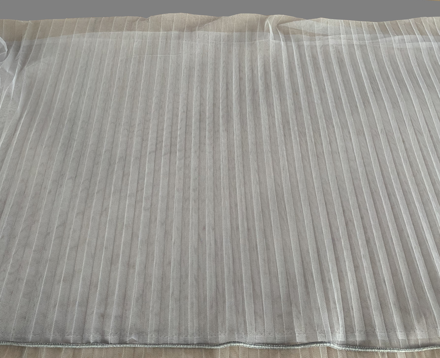 Plisseeritud dekoratiiv-vuaalkangas: helehall