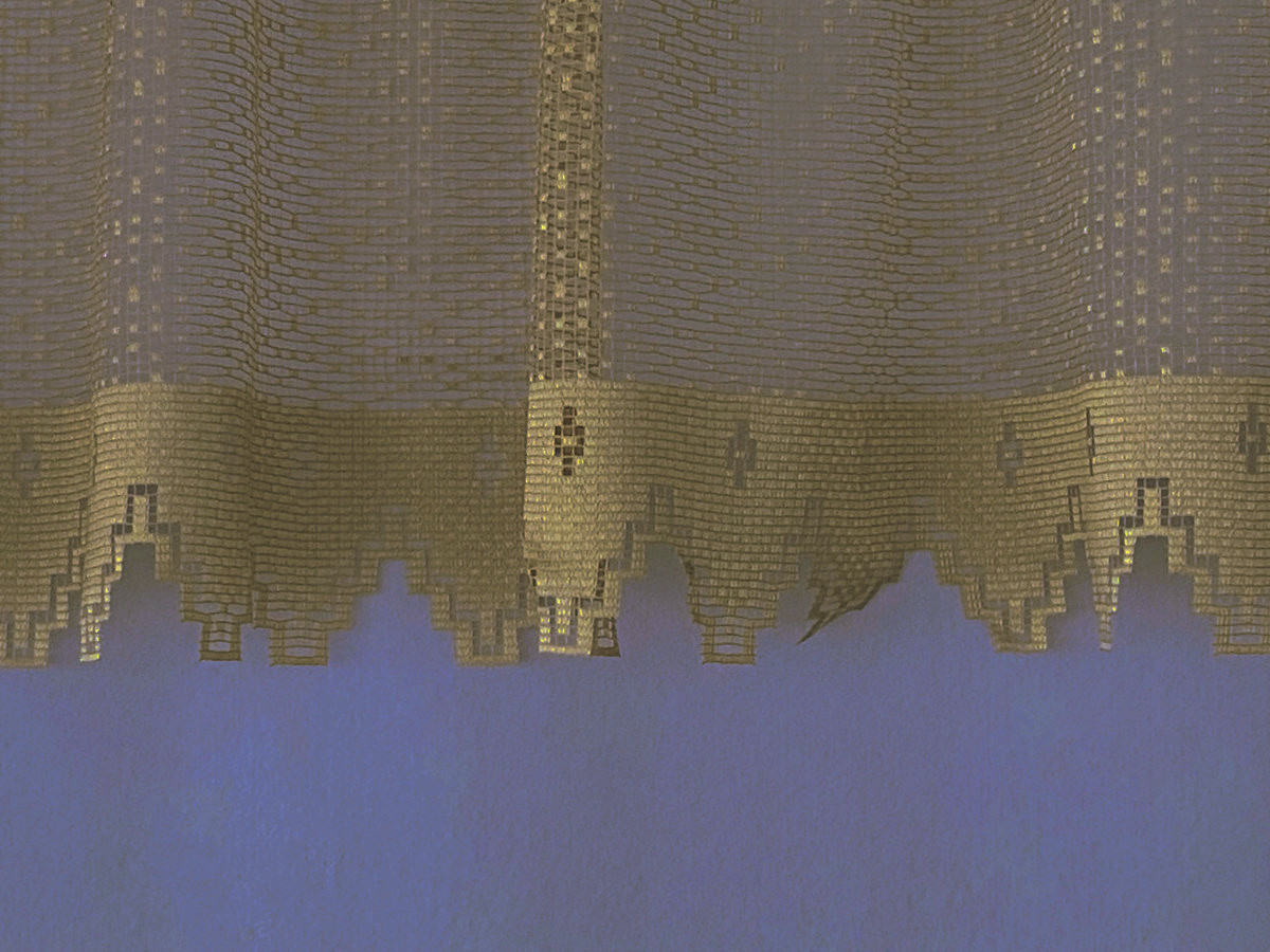 Võrgulise koega päevakardinad kõgusega 150cm, värv: kuldne karamelli-beez - Image 2